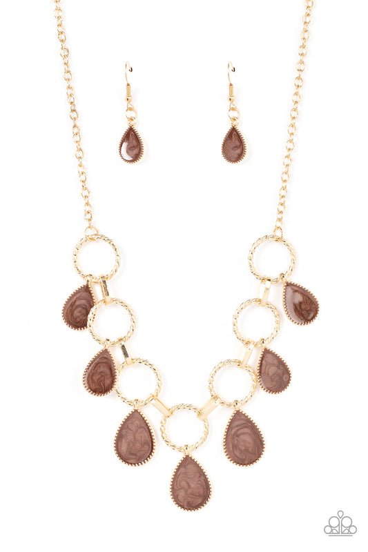Golden Glimmer - Brown ♥ Necklace