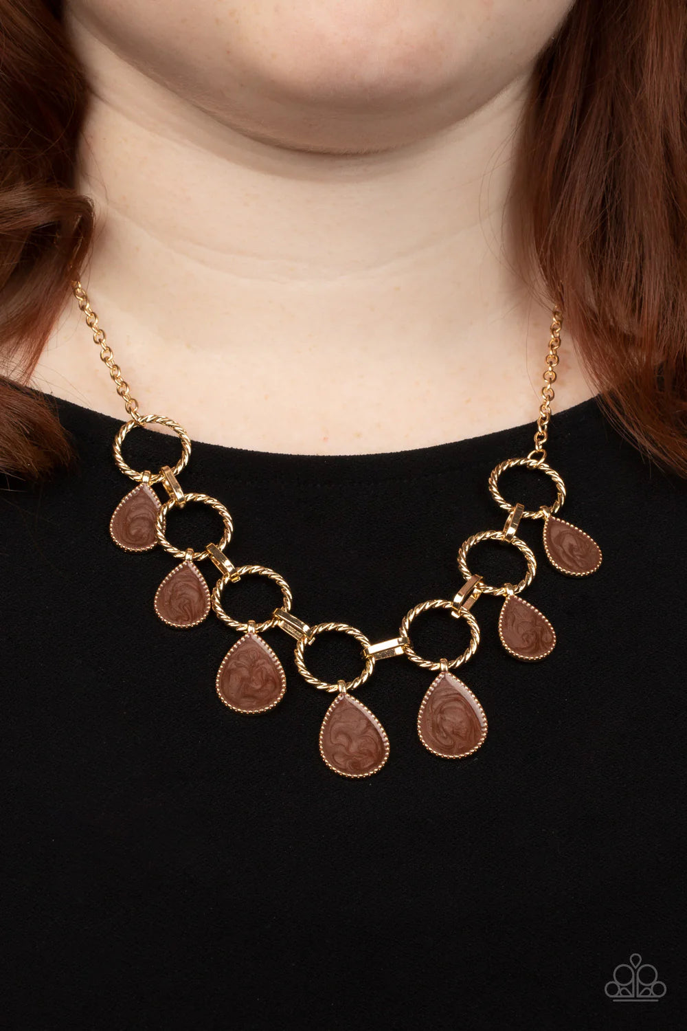 Golden Glimmer - Brown ♥ Necklace