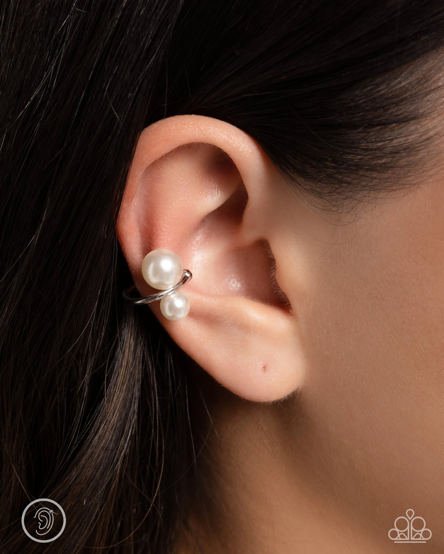 Elegant Emblem - White ♥ Post Earrings