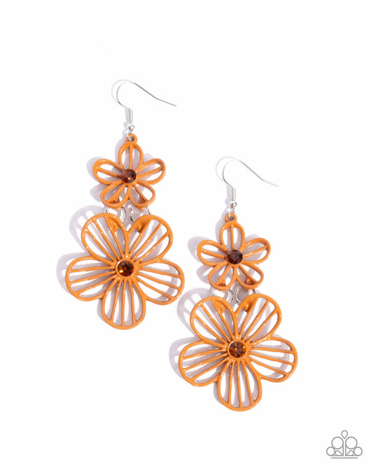 Textured Tiers - Orange ♥ Earrings