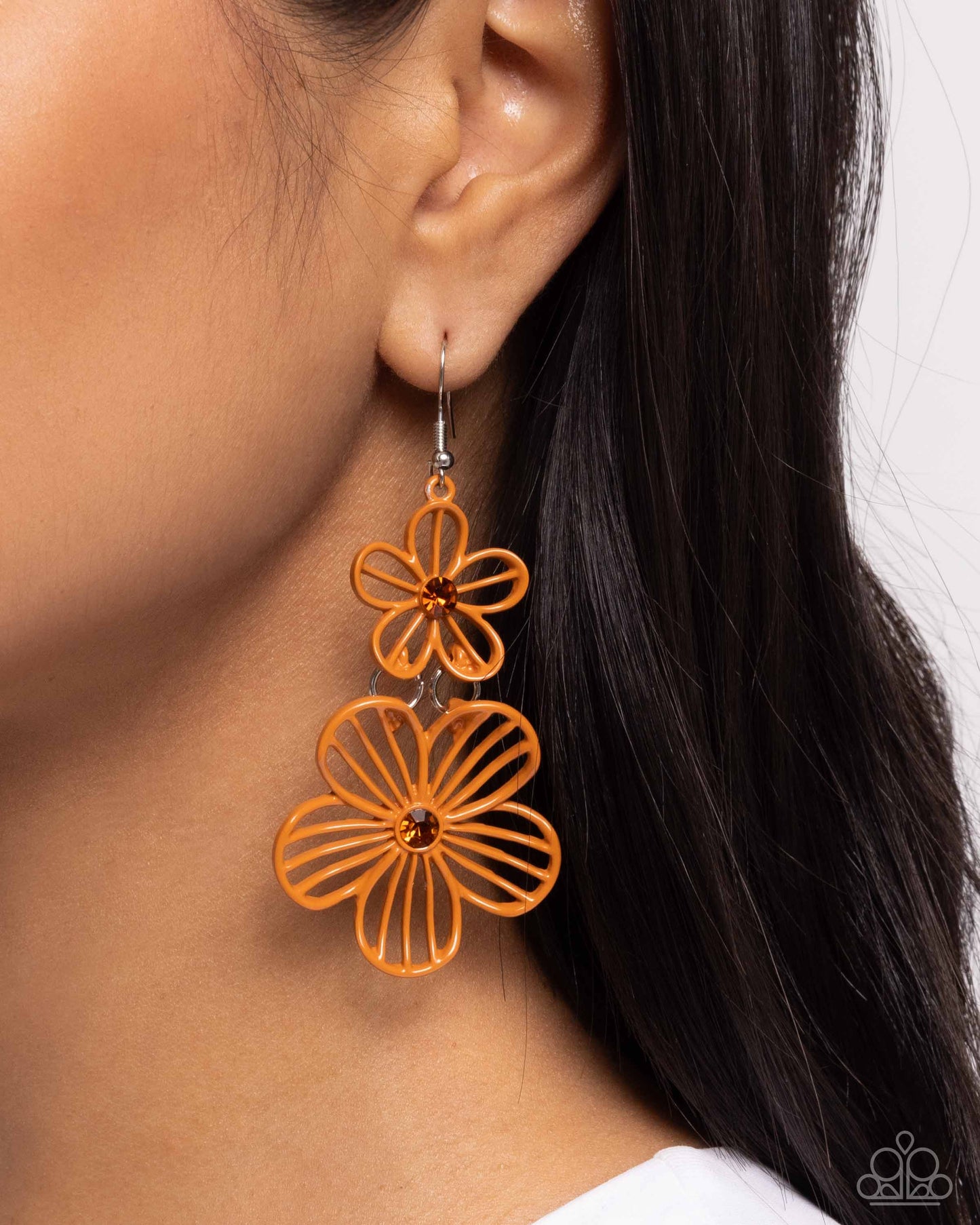 Textured Tiers - Orange ♥ Earrings