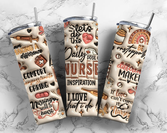 3D Nurse Affirmations Inflated Tumbler